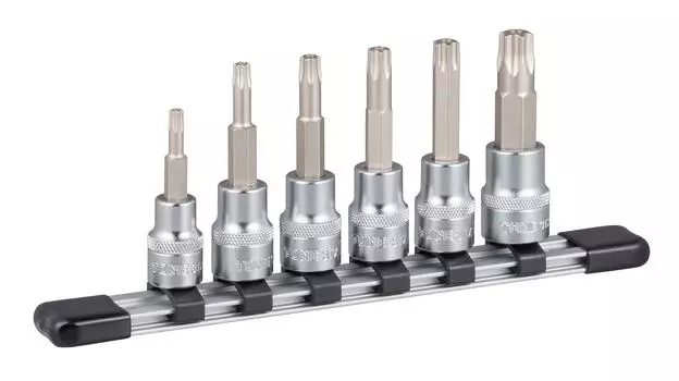TONE Torx socket set with insertion angle 6 items included (tamper-proof type, holder) HTX306H, 9.5mm (3/8 ),