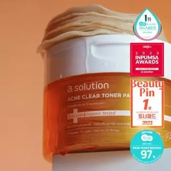 Тонер-папка A-solution Acne Clear Houttuynia cordata 70 листов, популярная взрывная косметика в Корее