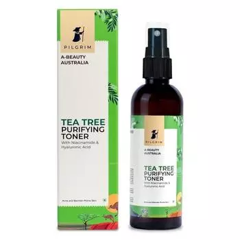 Тоник для лица Pilgrim Tea Tree & 2% Niacinamide для жирной кожи, прыщей | Тоник для сужения открытых пор | Женщины и мужчины | 100 мл