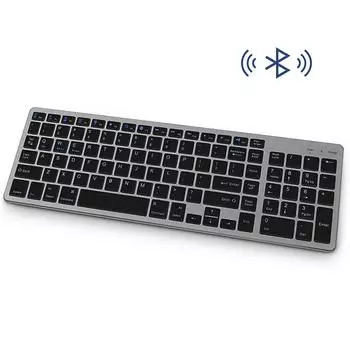 Тонкая беспроводная Bluetooth-клавиатура для России/Испании для планшетов, ноутбуков, смартфонов, iPad, перезаряжаемая беспроводная клавиатура с цифровой клавишей White English