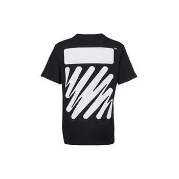 Тонкая футболка Off-White Wave Diag, черные/белые мужские топы OMAA027S22JER0101001 M