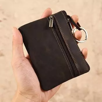 Тонкий кошелек и портмоне из натуральной кожи Crazy Horse 2122 Lychee Brown