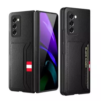 Тонкий легкий кожаный чехол для Samsung Galaxy Z Fold 2 4 Fold4 Fold2 5g Fold 3 Fold3 противоударный защитный чехол for Galaxy Z Fold 2 коричневый