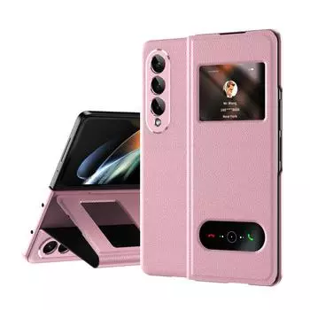 Тонкий модный чехол из матовой кожи с защитой от падения, чехол для Samsung Galaxy Z Fold 4 Fold3 Fold2 Fold4 5g Fold 3 2, аксессуары для противоударной крыши for Samsung Z Fold 4 чёрный