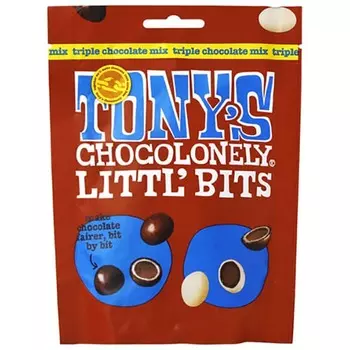 Tony s Chocolonely Littl Bits 3 вида шоколадной смеси 100 гХарактеристикиЭтот шоколадный шарик изготовлен из...ХарактеристикиЭтот шоколадный шарик изготовлен только из... 1