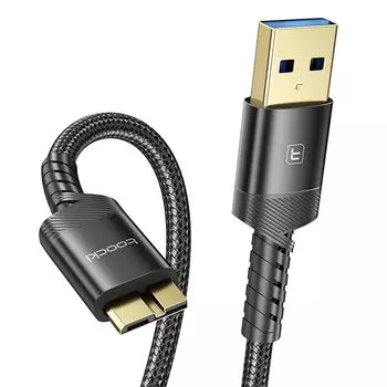 toocki[0.5M+0.5M] Набор из 2 USB-кабелей A - MicroB USB Кабель USB3.0 Тип A Male - Micro Тип B Male Внешний HDD/SSD Поддерживает жесткие диски/HD-камеры,