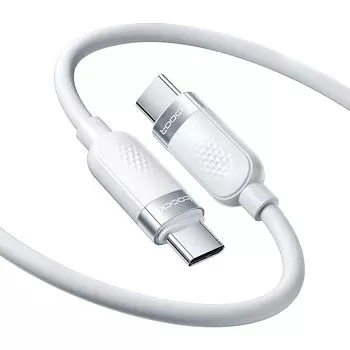Toocki USB C кабель 1M 60W силиконовый кабель белый PD/QC кабель быстрой зарядки типа C Не спутывается Предотвращение отключения зарядного кабеля В комплекте с кабелем