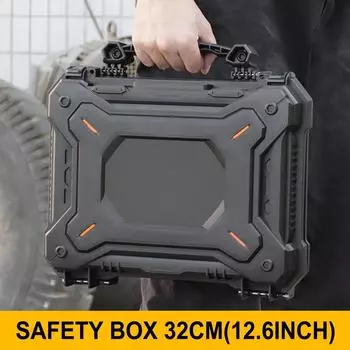 Tool Box Hard Carry Case Bag Waterproof Safety Carrying Case 5L Portable Tools Suitcase Military Pistol Storage Bag & Foam Pads чёрный