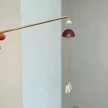 Tool Girl Hair Accessories Ancient Headwear Hanfu Fan Hair Sticks Ancient Style Hairpin Metal Hairpin Chinese Style Headwear