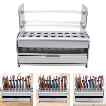 Tool Storage Rack Screwdriver Holder Heavy Duty Organizer Display for серебряный