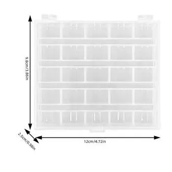 Tools 25 Grids Organizer Box Light Needle Craft Decoration Supplies Portable Bobbin Box One Size