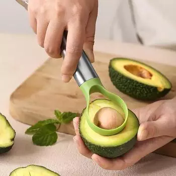 Tools Fruit Kitchen Acceesories Items Kitchens Accessories Paring Gadgets Knife Slicer 2 in 1 Things Home Avocado Stainless Bar зелёный