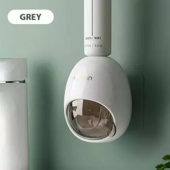 Toothbrush Holder Automatic Plastic Bathroom Accessories Gadgets Toothpaste Dispenser No Punching Wall Mount Bathroom Supplies