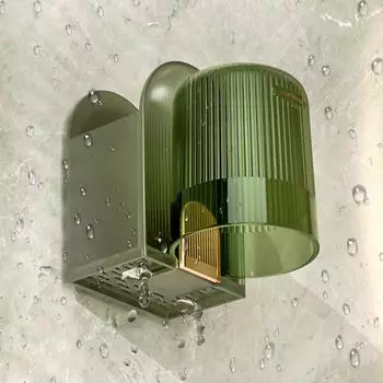 Toothbrush Storage Box Bathroom Mouthwash Brush Cup Wall-mounted Nonporous Multifunctional Brush Holder Bathroom Accessories серый