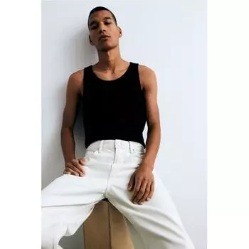 Топ без рукавов HM slimM Fit Ribbed, черный XS
