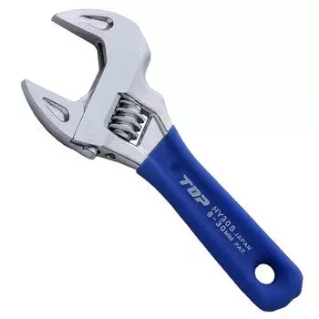 Top Industry Short Eco Wide Mouth Opening Thin Lightweight Wide Adjustable Wrench Tsubame Sanjo Made in Japan packaged product (TOP) 8~30mm HY-30S