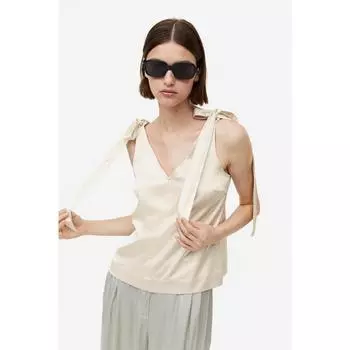 Топ с ремешком H&M Светло-бежевый 1168129006