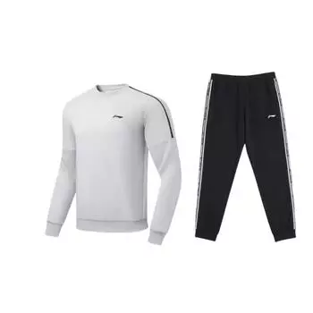 Топ вязаный с логотипом Li Ning, вставками, удобный, дышащий, повседневный спортивный костюм, унисекс, AWDU915-2+YKLU333-1 M