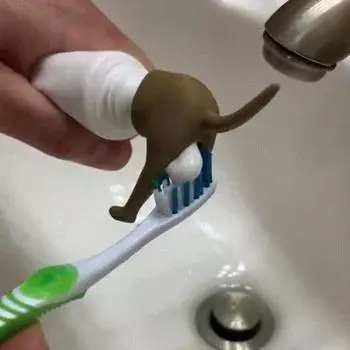 Топпер для зубной пасты Pooping Dog Butt, креативная соковыжималка для зубной пасты в форме собаки, диспенсер для собак Popping Shreks для взрослых и детей