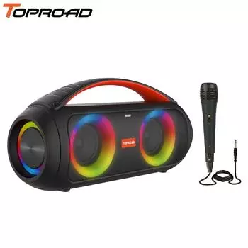 TOPROAD 40 Вт Портативный Bluetooth-динамик Водонепроницаемый Беспроводной Стерео Бас Домашняя Вечеринка Бумбокс Открытый Большая Колонка Поддержка FM-радио Светодиодные Фонари