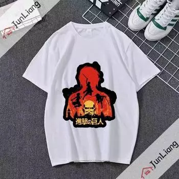 Топы Attack on Titan Y2k с графическим принтом, аниме, японская одежда унисекс, футболка с героями мультфильмов, футболка с короткими рукавами, уличная одежда, футболки L