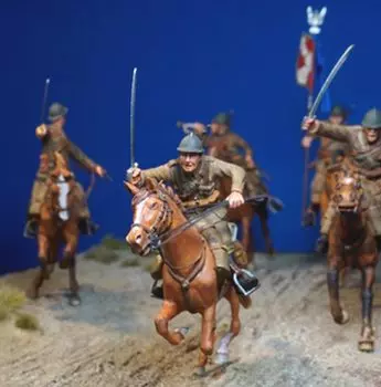 Toro Model Polish Army Cavalry in Charge 5 Pieces September 1939 Base Combo Diorama Set TRM35F150C 1/35
