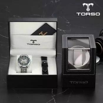 [TORSO]T604M-SBS SET Набор коробок с автоматической намоткой часов Asopos Skeleton (кожаный ремешок в комплекте)