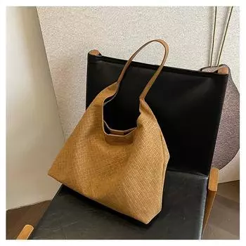 Tote bag women s 2024 new large-capacity commuter bag autumn and winter versatile simple shoulder bag shopping bag хаки
