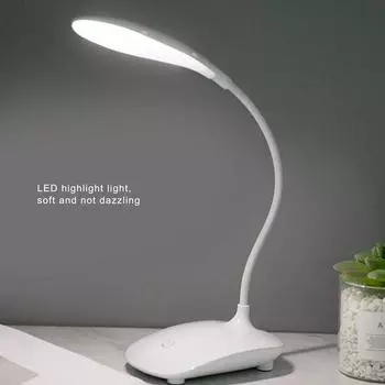 Светодиодная настольная лампа с сенсорным управлением, USB-аккумулятор, 3 режима освещения, гибкий угол наклона для детей, студенческого общежития, спальни