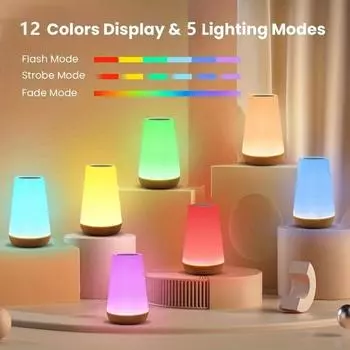 Touch Control NightLights Bedside Lamp Dimmable LED Night Lights Timed Shutdown USB Rechargeable Room Christmas Decoration Gift White&USB Plug