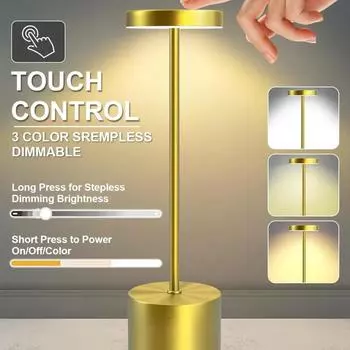 Touch Sensor LED Table Lamp Rechargeable Touch Metal Night Light Portable Bedroom Bedside Decoration Atmosphere Lighting чёрный