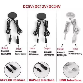 Touch Sweep Sensor Dimmable Light Switch Penetrable 25mm Wood Panel Wireless Touch Sensor Dimmer Control for Cabinet Light Strip DC12V-24V