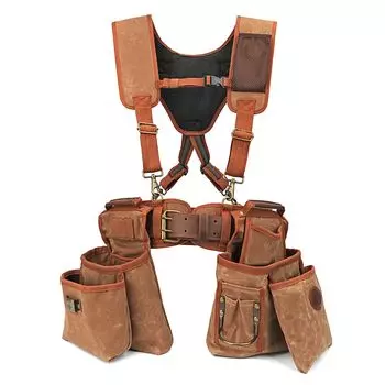 TOURBON Waist 3 Work Waist Electric Tool Multiple Pockets Bag, Tiers, Bag, Worker, Holder, коричневый