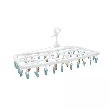 Towa Sangyo Kufu Clothes Drying Rotating Corner Latte and Muted and Cute 42-Pinch Hanger, Hanger, Color, White, Colors, Large, Durable, белый