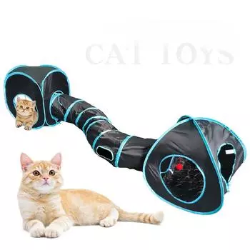 Товары для животных Cat S Pass Play Tunnel Складной туннель для кошек Cat Tunnel Игрушка для кошек Дышащая дрель-ствол для дома Громкий