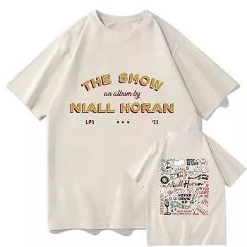 Товары от Нила Хорана THE SHOW LIVE ON TOUR NIALL HORAN 2024 Футболка Унисекс Уличная одежда Хлопковые футболки Рубашки Топы Одежда с коротким рукавом L