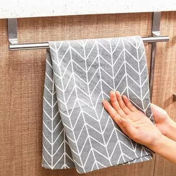Towel Rack Over Door Towel Bar Hanging Holder Stainless Steel Bathroom Kitchen Cabinet Towel Rag Rack Shelf Hanger Organizer