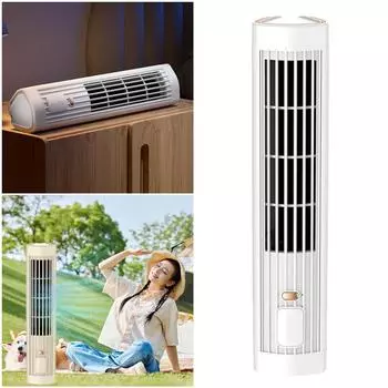 Tower Fan USB Charging Portable Air Conditioner 3 Speed Desktop Cooling Fan Wireless Desk Fan for Home Office бежевый