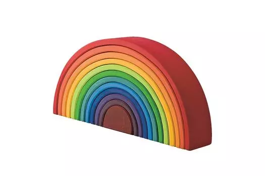 Toy Educational Toy Building Blocks 1 Set Interior Figure Play Rainbow Height 18 x Width 38 x Depth 7cm Rainbow Tunnel Extra Large GRIMM S