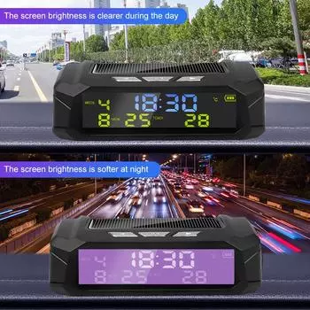 TPMS Look солнечные автомобильные цифровые часы с ЖК-дисплеем, время, дата, автомобильный дисплей температуры для украшения личных деталей автомобиля на открытом воздухе