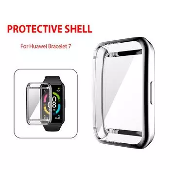 TPU Full Screen Protector Case Protective Cover for Huawei Band7/Honor Band6 # белый