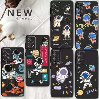 TPU Soft Phone Case for Realme 7 7i 6 8i 6s Narzo 5 5s 8 9 Pro V25 9i 6i 9 5G Speed 8Pro Matte Cover Cartoon Astronaut Luminous Realme 5(5i 5s 6i)