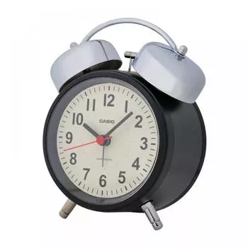 Tq 720j 1cjf Casio Будильник Радиоволна Черный Аналоговый Громкий Двойной Звонок Функция Повтора Свет