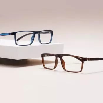 TR90 Small Rectangle Full Rim Men And Women Lightweight Eyeglasses Frame With Spring Hinges For Prescription Lenses