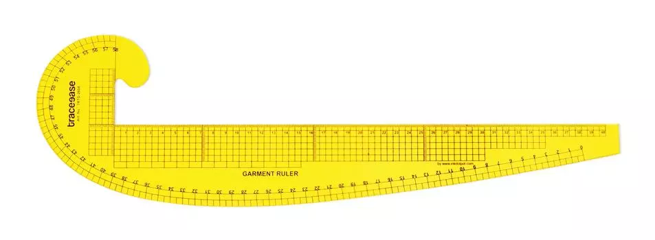Traceease French Curve With Grading Template, Garment Ruler Sewing Tailoring Tools Stencils- 18 Inches Long 18.58 x 5.4 inches жёлтый
