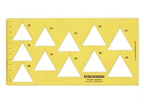 Traceease Геометрический чертежный шаблон треугольника трафарет для рисования, шаблон для проектирования измерительная линейка 9.5 X 4.8 Inches жёлтый