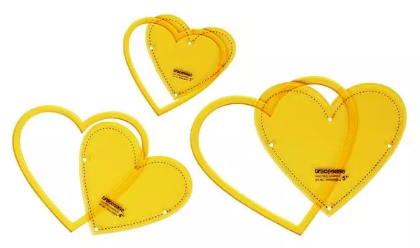 Traceease Heart Quilting Template Stencils Set Of 3, 3 /4 /5 inches DIY Sewing Quilt patchwork templates for Quilting-Q8 3-5 Inches жёлтый