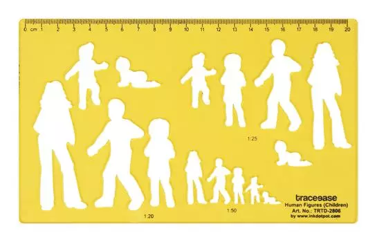 Traceease Human Position Template Designer Инструменты для рисования Трафареты- 1 8.2 x 5 жёлтый