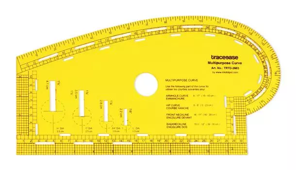 Traceease Multipurpose Curve Scale Stencil Templates, Tailoring Tools And Accessories- Garment Stencils 14.25 x 7.5 inches жёлтый