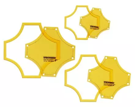 Traceease Plaque Quilting Template Stencils Set Of 3, 3 /4 /5 inches DIY Sewing Quilt patchwork templates for Quilting-PK 3-5 Inches жёлтый
